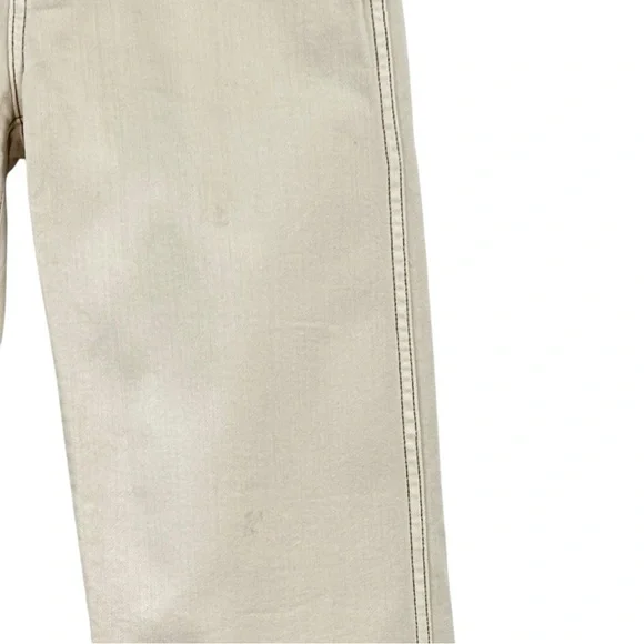 KHAITE Wendell Jean in Ivory - Cream White Brown Stitching Trim Jeans sz 25 - Picture 10 of 16